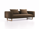 3er Sofa Sereno, B235xT96xH71cm, Sitzhöhe 43 cm, inkl. 2 Kissen (70x55 cm), Kufenfuß Eiche, Wollstoff Kaland Torf