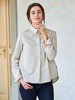 Bluse-A-Linie-Gestreift, streifen offwhite/anthrazit