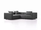 Ecksofa Sereno links, bodennah, B246xT235xH71 cm, Sitzhöhe 43 cm, inkl. 3 Kissen (70x55 cm), Eiche, Wollstoff Kaland Schiefer