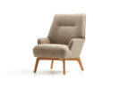 Fauteuil Coppa, Buche, mit Bezug Wollstoff Elverum Haselnuss