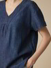 Bluse aus Bio-Baumwolle, dark denim