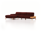 Lounge-Sofa Alani, B 300 x T 179 cm, Liegeteil links, Sitzhöhe in cm 44, mit Bezug Wollstoff Kaland Ziegel (72), Buche