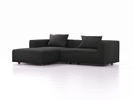 Lounge-Sofa Sereno, bodennah, B267xT180xH71 cm, Sitzhöhe 43 cm, mit Liegeteil links inkl. 2 Kissen (70x55 cm), Buche, Wollstoff Stavang Mocca
