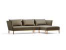 Lorea Lounge-Sofa, Liegeteil rechts, Eiche, mit Bezug Wollstoff Stavang Torf