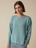 Pullover aus Bio-Baumwolle und Leinen, aqua mouliné