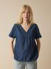 Bluse aus Bio-Baumwolle, dark denim