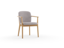 Stuhl Kilian, mit Armlehne, Wollstoff Elverum Mocca, Eiche