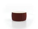 Sofatisch/Hocker Tambor mit Stauraum u. Holzdeckel, H 34,3 cm, Ø 64 cm, Bezug Wollstoff Kaland Ziegel (72), Esche