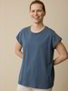 Schlafshirt aus Bio-Baumwolle, blau/natur melange ringel