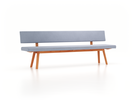 Polsterbank Mirato mit Rückenlehne, L 240 x T 56,5 x H 86 cm, Sitzbreite 239,5cm, Wollstoff Elverum Blaugrau (83), Buche
