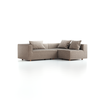 Ecksofa Sereno mit Liegeteil, inkl. 3 Kissen (70x55 cm), Liegeteil rechts, B 246 x T 180 cm, Bodennah, mit Bezug Wollstoff Tano Natur (79), Buche