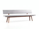 Polsterbank Mirato mit Rückenlehne, Buche, Bezug Wollstoff Stavang Kiesel, L 240 x T 56,5 x H 86 cm