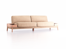 Sofa Alani, B252xT94xH82 cm, Sitzhöhe 44 cm, Buche, mit Bezug Wollstoff Kaland Haselnuss
