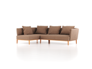 Ecksofa Lorea B 265 x T 172,5 cm, Liegeteil links, mit Bezug Wollstoff Stavang Sand (66), Buche