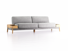 Sofa Alani, B252xT94xH82 cm, Sitzhöhe 44 cm, Eiche, mit Bezug Wollstoff Kaland Kiesel