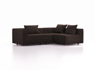 Ecksofa Sereno, bodennah, B246xT180xH71 cm, Sitzhöhe 43 cm, mit Liegeteil rechts, inkl. 3 Kissen (70x55 cm), Buche, Wollstoff Stavang Torf