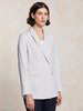 Blazer-Leinenstretch-gestreift, nadelstreifen sand