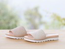 geflochtene Pantoffel, natur & sand