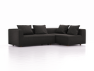 Ecksofa Sereno, bodennah, B276xT180xH71 cm, Sitzhöhe 43 cm, mit Liegeteil rechts inkl. 4 Kissen (70x55 cm), Eiche, Wollstoff Stavang Schiefer