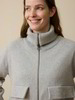 Strickjacke aus BIo-Baumwolle und Wolle, grau melange