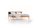 Bett Almeno mit Kopfhaupt inkl. abnehmbare Housse, 180 x 200 cm, Wollstoff Stavang Torf (64), Eiche