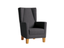 Fauteuil Chester hohe Lehne mit Bezug Lino Anthrazit