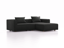 Lounge-Sofa Sereno, bodennah, B267xT180xH71 cm, Sitzhöhe 43 cm, mit Liegeteil rechts inkl. 2 Kissen (70x55 cm), Eiche, Wollstoff Kaland Mocca