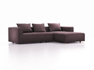 Lounge-Sofa Sereno, bodennah, B297xT180xH71 cm, Sitzhöhe 43 cm, mit Liegeteil rechts inkl. 3 Kissen (70x55 cm), Buche, Wollstoff Elverum Pflaume