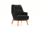 Fauteuil Coppa mit Bezug, Wollstoff Kaland Schiefer (67), Eiche