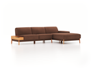 Lounge-Sofa Alani, Liegeteil rechts, B 300 x T 179 cm, Sitzhöhe in cm 44, mit Bezug Wollstoff Kaland Haselnuss (71), Buche