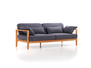 Einzelsofa Linera, Einzelsofa breit, Wollstoff Elverum Torfblau (82), Buche
