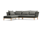 Lorea Ecksofa 222,5 x 265 cm, Buche, mit Bezug Wollstoff Stavang Mocca