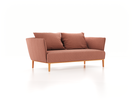 2er Sofa Lorea, B 185 x T 92,5 cm, Wollstoff Elverum Ziegel (85), Buche