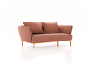 2er Sofa Lorea, B 185 x T 92,5 cm, Wollstoff Elverum Ziegel (85), Buche