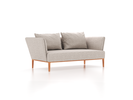 2er Sofa Lorea, B 186 x T 95 cm, inkl. 2 Kissen (60x85 cm), mit Bezug Wollstoff Tano Natur (79), Buche