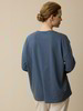 Schlafshirt, blau/natur melange ringel