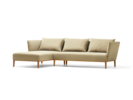 Lorea Lounge-Sofa, Liegeteil links, Buche, mit Bezug Wollstoff Stavang Sand