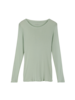 Langarmshirt aus Bio Wolle, jade