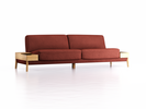 Sofa Alani, B252xT94xH82 cm, Sitzhöhe 44 cm, Eiche, mit Bezug Wollstoff Kaland Ziegel