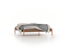 Bett Lorea ohne Betthaupt, 180 x 210 cm, Wollstoff Stavang Sand (66), Buche