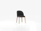Stuhl Belmont ohne Armlehne 54x60/45x83/48 cm, mit Bezug Wollstoff Kaland Mocca/ Eiche