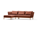 Lorea Lounge-Sofa, Liegeteil links, Buche, mit Bezug Wollstoff Kaland Ziegel