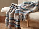 Wohndecke Karolina, sand/blau kariert