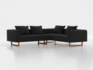 Ecksofa Sereno inkl. 4 Kissen (70x55 cm), Eckteil rechts, B 276 x T 235 cm, Kufenfuß, mit Bezug Wollstoff Kaland Schiefer (67), Buche