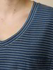 Schlafshirt, blau/natur melange ringel