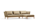 Lorea Lounge-Sofa, Liegeteil rechts, Buche, mit Bezug Wollstoff Stavang Haselnuss