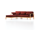 Loungesofa Linera, schmal mit Liegeteil links, Wollstoff Kaland Ziegel (72), Buche