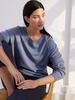 Pullover, blau melange & Hose, anthrazit melange