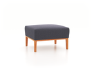 Hocker Lorea B 60 x T 60 x H 38.7 cm, mit Bezug Wollstoff Elverum Torfblau (82), Buche