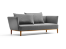 Lorea 2er-Sofa, Eiche, mit Bezug Wollstoff Elverum Mocca